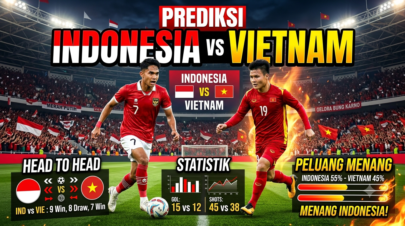 Prediksi Indonesia vs Vietnam: Head to Head, Statistik, dan Peluang Menang