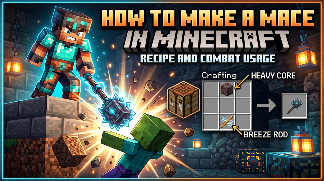 How to Make a Mace in Minecraft: Recipe and Combat Usage