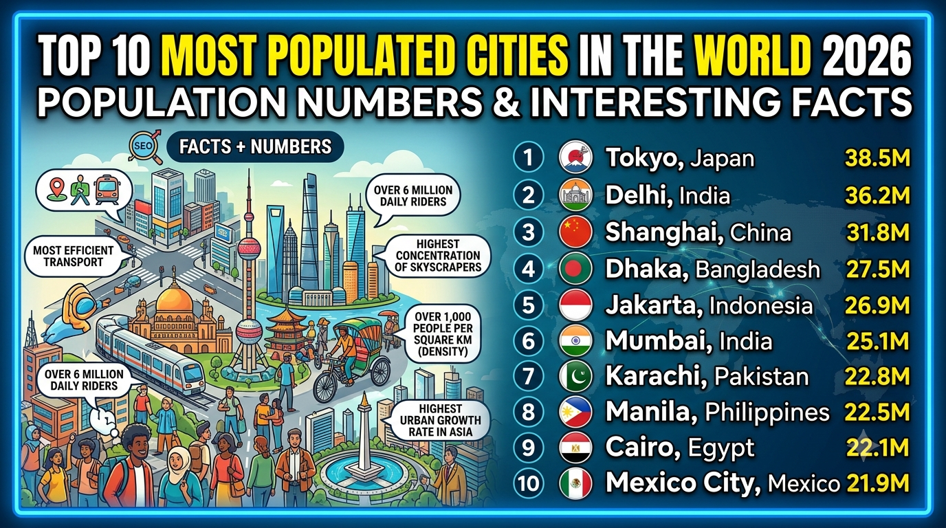 Top 10 Most Populated Cities in the World 2026: Population Numbers and Interesting Facts