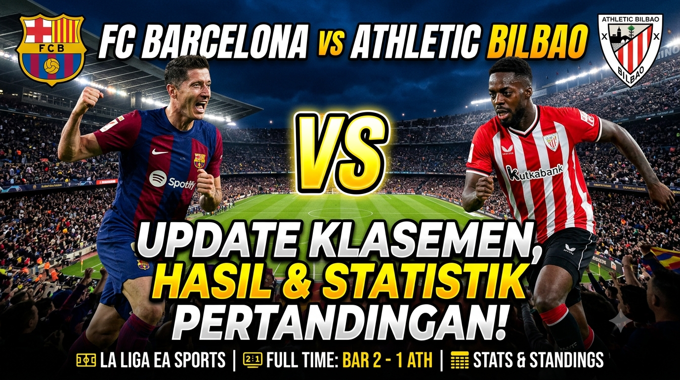 Barcelona vs Athletic Bilbao: Update Klasemen, Hasil dan Statistik Pertandingan