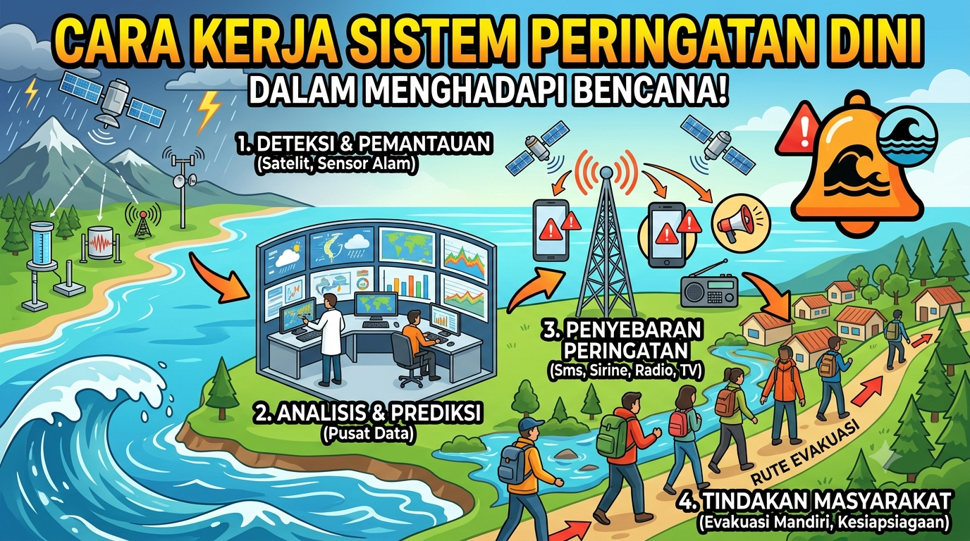 Cara Kerja Sistem Peringatan Dini dalam Menghadapi Bencana