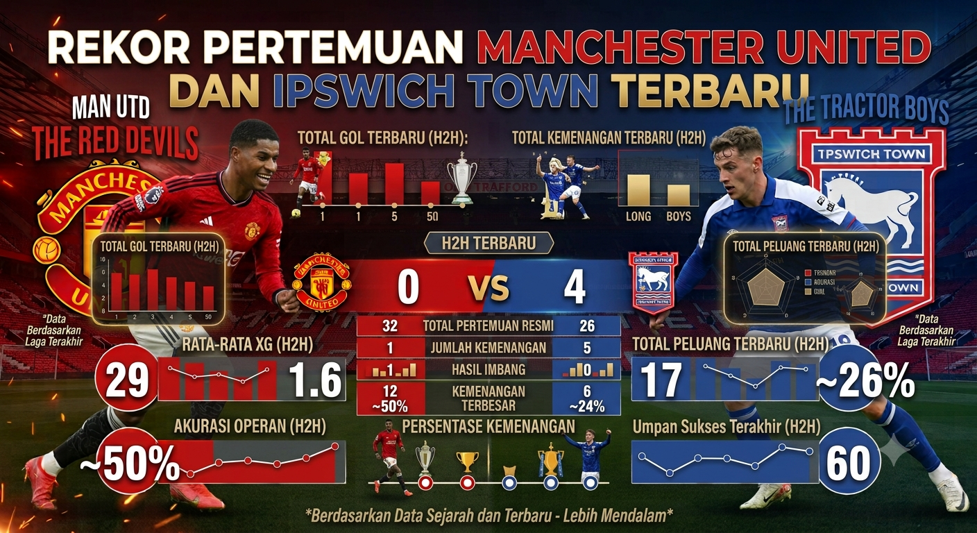Rekor Pertemuan Manchester United dan Ipswich Town Terbaru