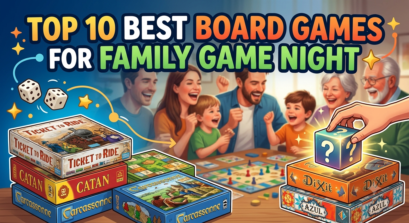 Top 10 Best Board Games for Family Game Night Family board games for an engaging game night. Source: Making Lemonade