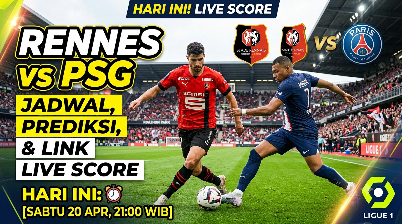 Rennes vs PSG Hari Ini: Jadwal, Prediksi, dan Link Live Score