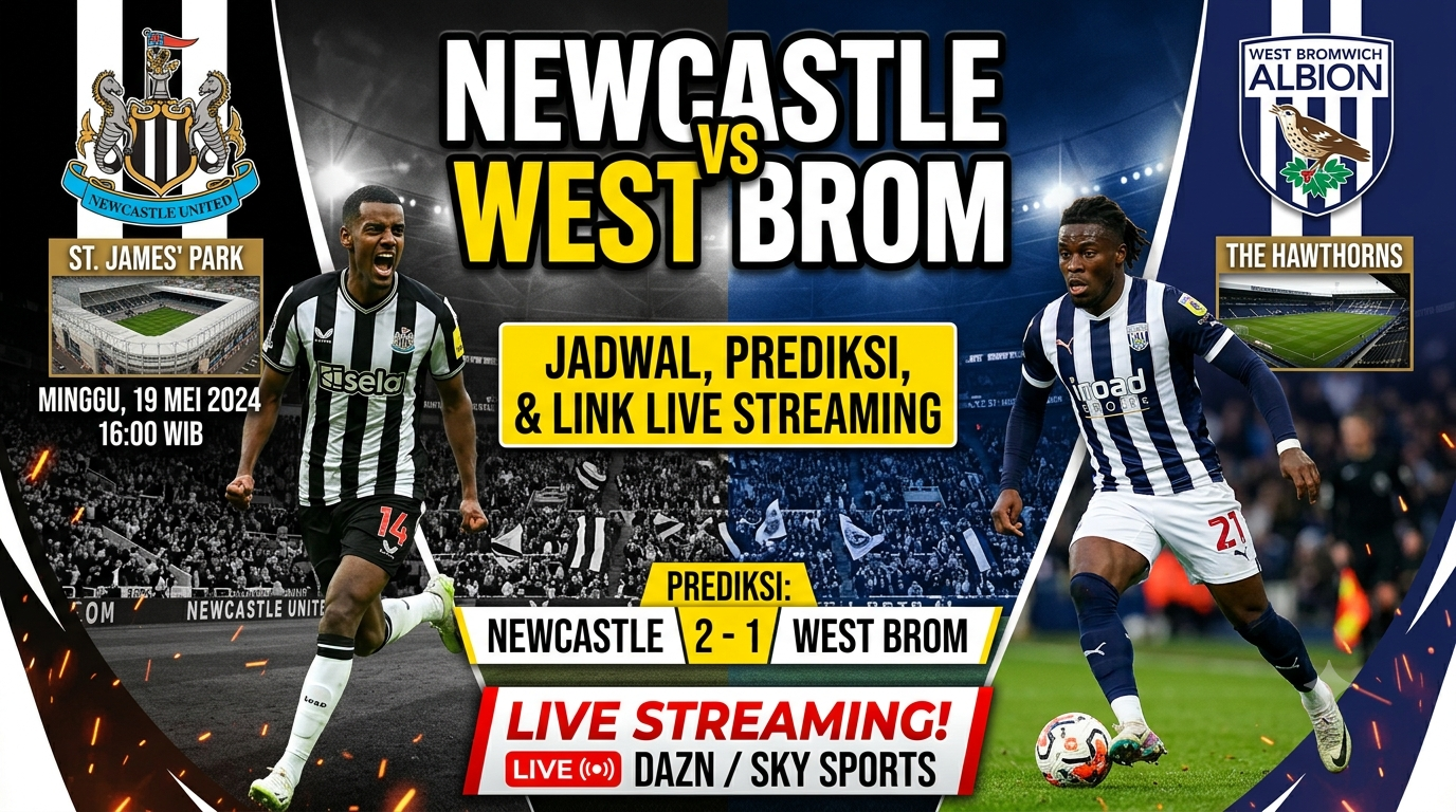 Newcastle vs West Brom: Jadwal, Prediksi, dan Link Live Streaming