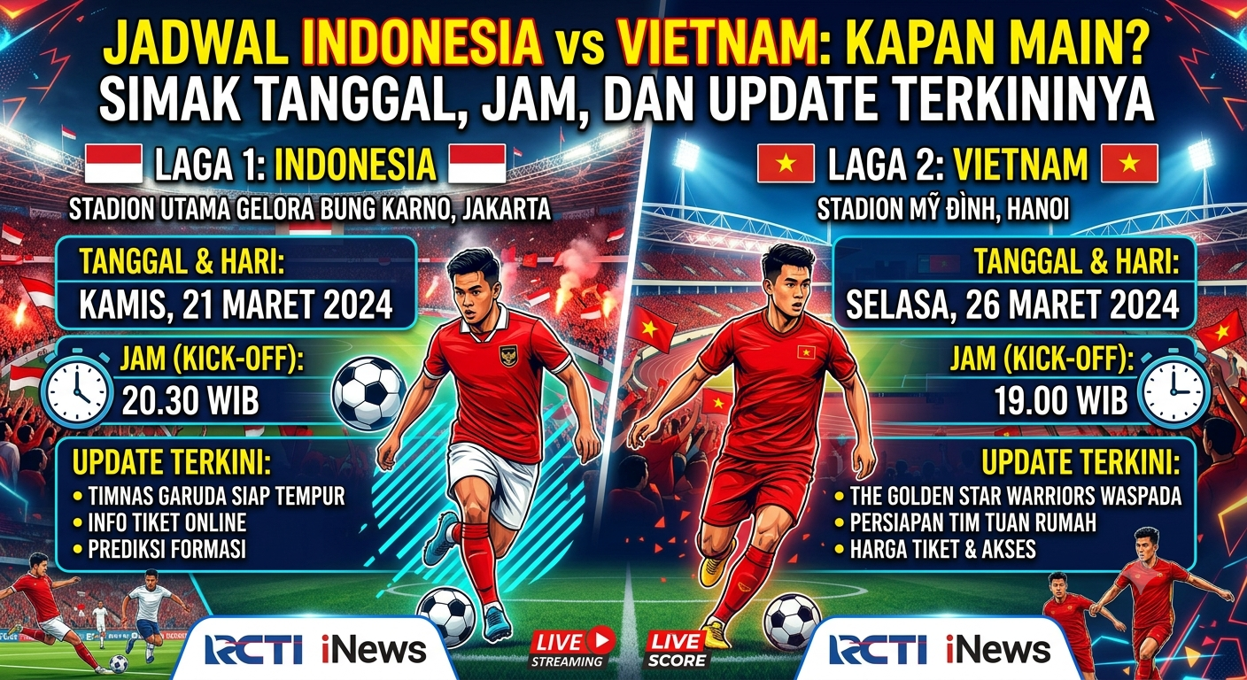 Jadwal Indonesia vs Vietnam: Kapan Main? Simak Tanggal, Jam, dan Update Terkininya