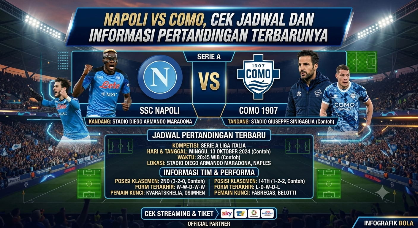 Napoli vs Como, Cek Jadwal dan Informasi Pertandingan Terbarunya