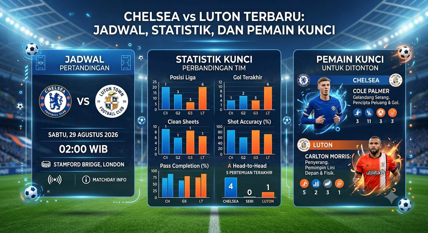 Chelsea vs Luton Terbaru: Jadwal, Statistik, dan Pemain Kunci