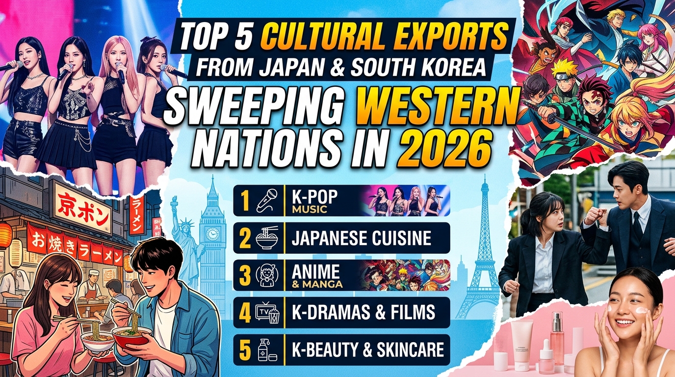 Top 5 Cultural Exports from Japan and South Korea Sweeping Western Nations in 2026