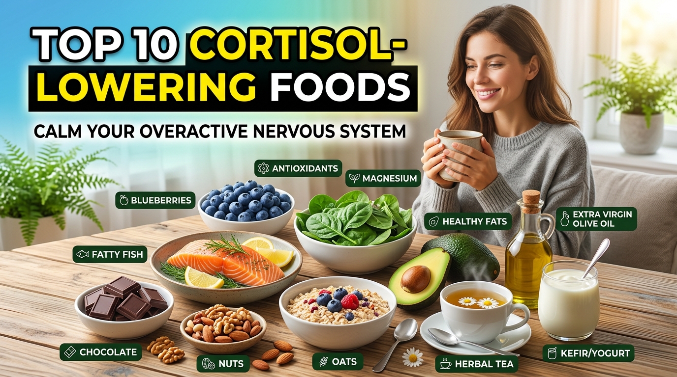 Top 10 Cortisol-Lowering Foods to Calm Your Overactive Nervous System