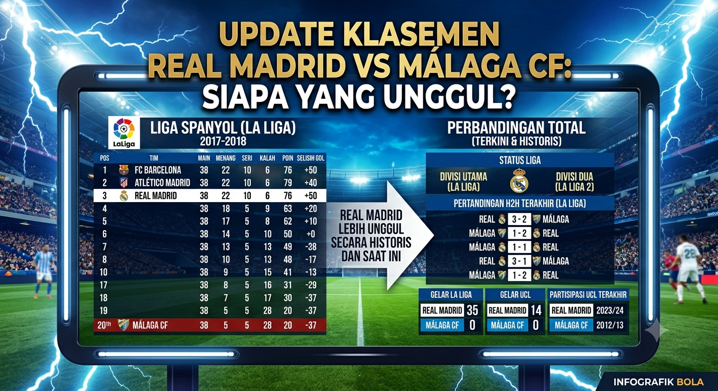 Update Klasemen Real Madrid vs Málaga CF, Siapa yang Unggul?