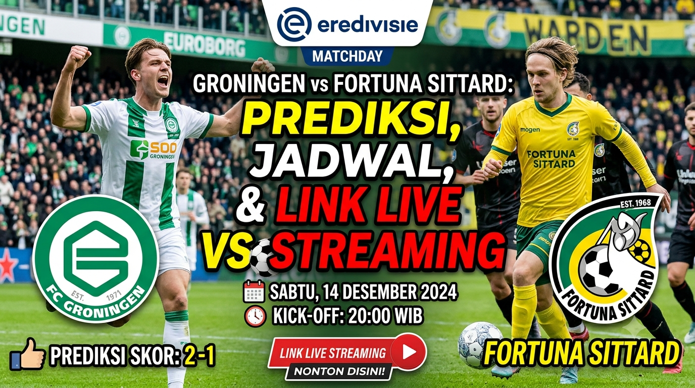 Groningen vs Fortuna Sittard: Prediksi, Jadwal, dan Link Live Streaming