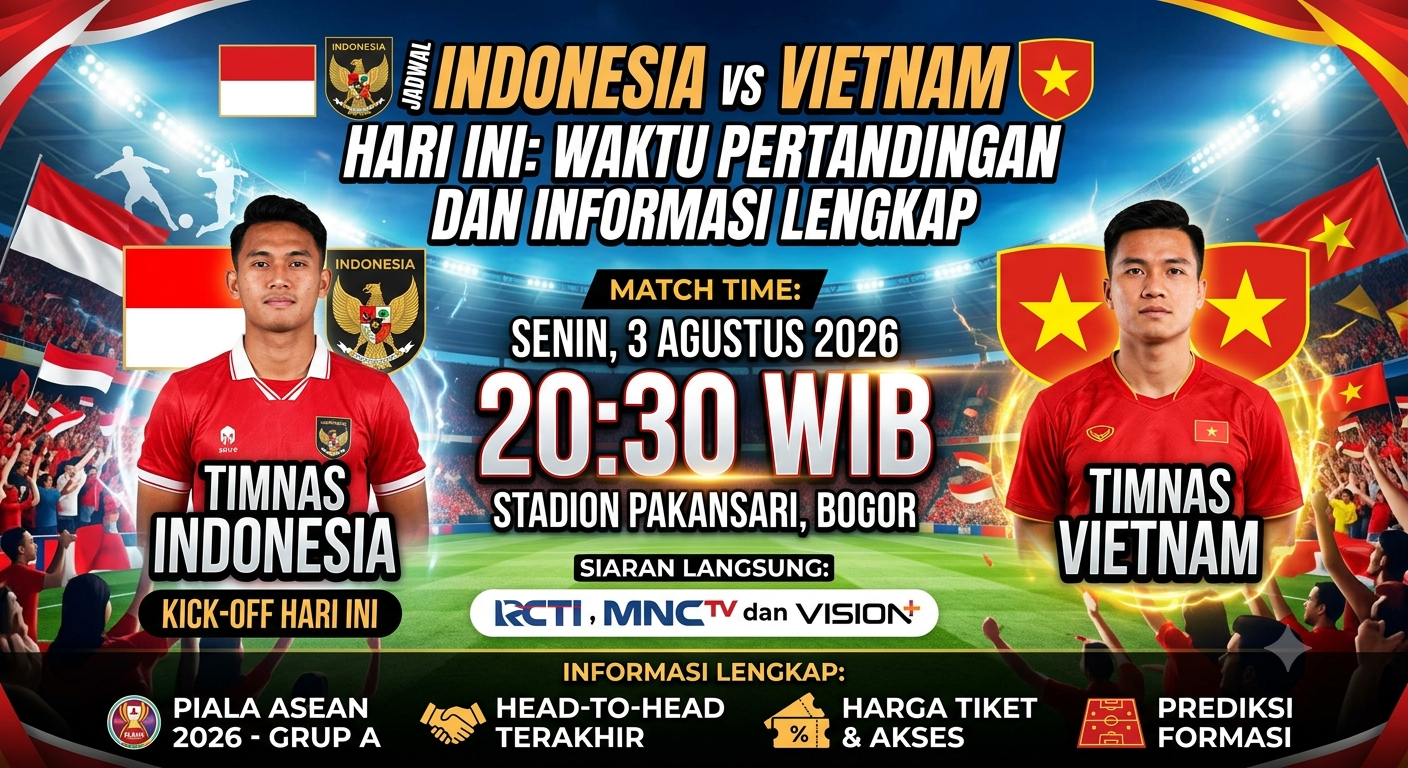 Jadwal Indonesia vs Vietnam Hari Ini: Waktu Pertandingan dan Informasi Lengkap
