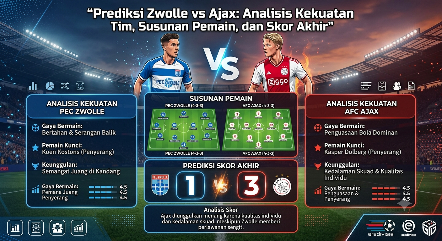 Prediksi Zwolle vs Ajax: Analisis Kekuatan Tim, Susunan Pemain, dan Skor Akhir
