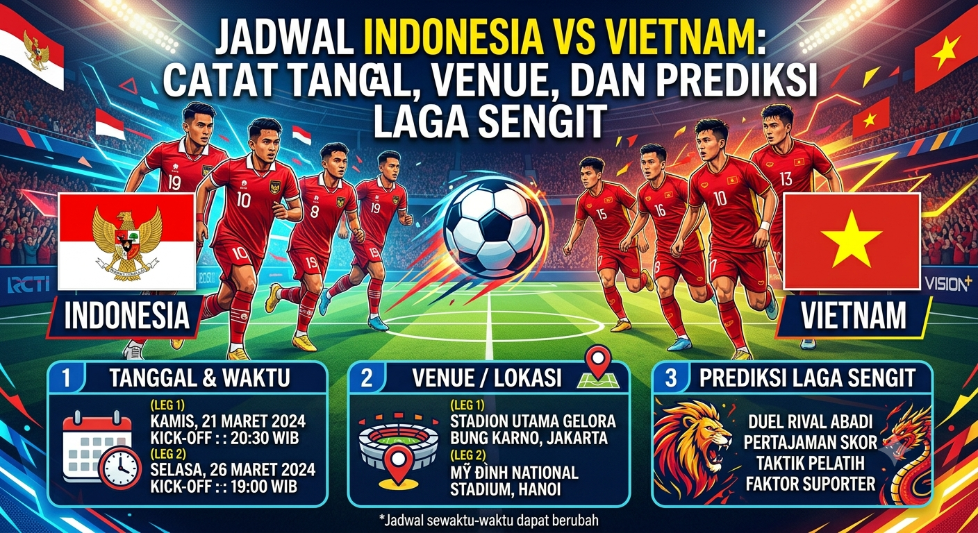 Jadwal Indonesia vs Vietnam: Catat Tanggal, Venue, dan Prediksi Laga Sengit