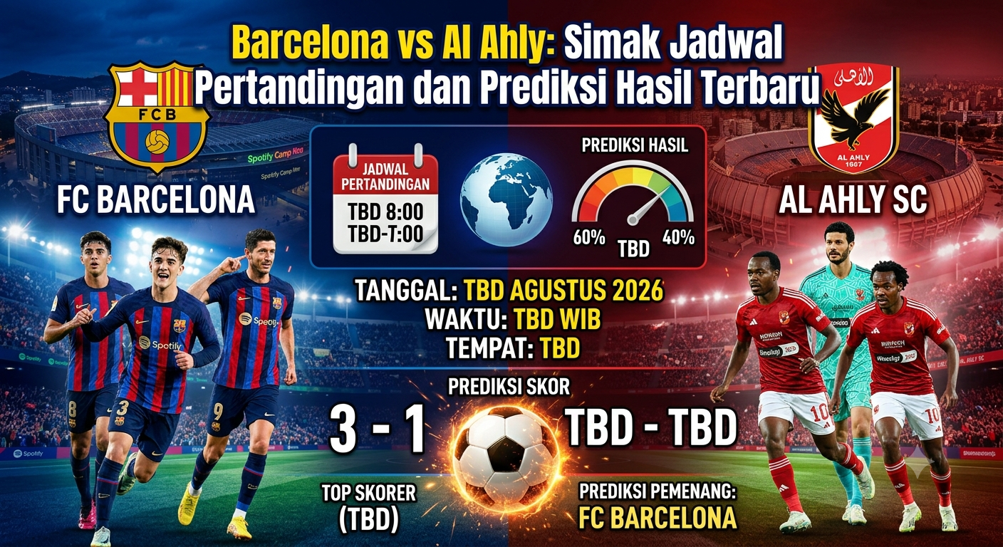 Barcelona vs Al Ahly: Simak Jadwal Pertandingan dan Prediksi Hasil Terbaru