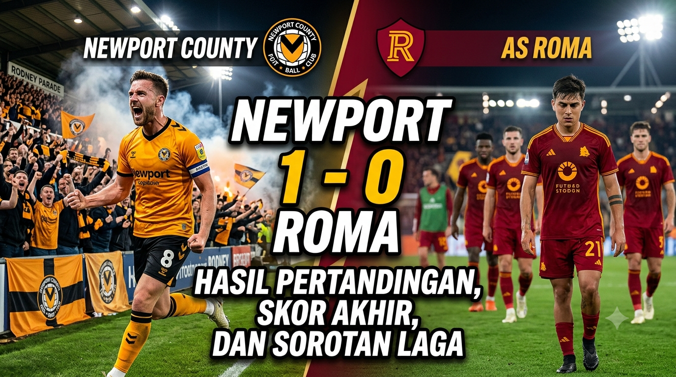 Newport vs Roma: Hasil Pertandingan, Skor Akhir, dan Sorotan Laga
