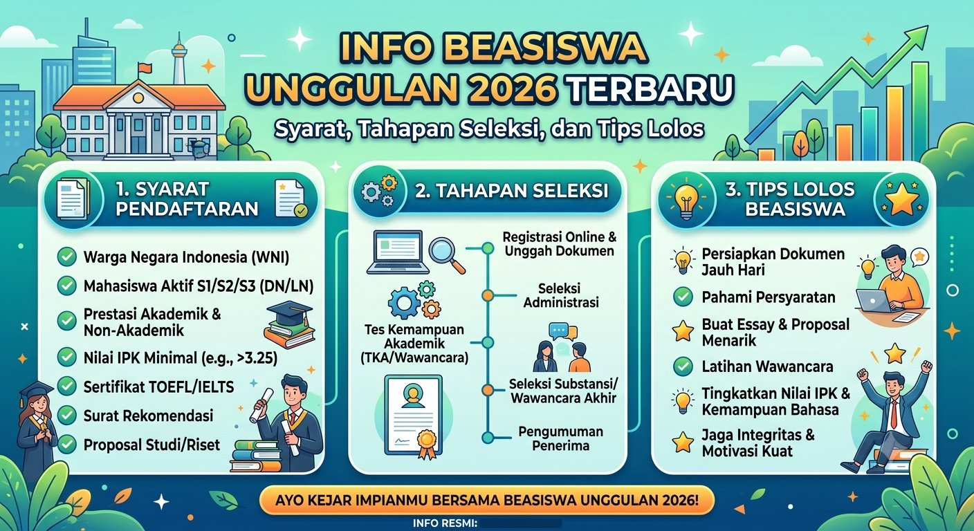 Info Beasiswa Unggulan 2026 Terbaru: Syarat, Tahapan Seleksi, dan Tips Lolos
