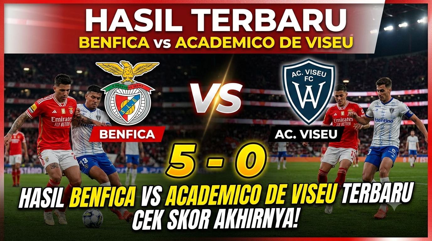 Hasil Benfica vs Academico de Viseu Terbaru, Cek Skor Akhirnya
