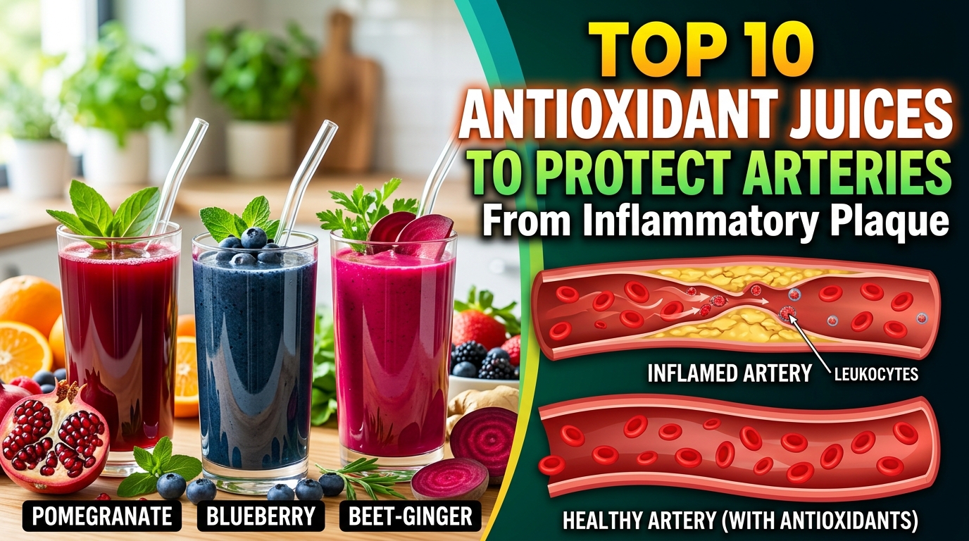 Top 10 Antioxidant Juices to Protect Arteries from Inflammatory Plaque