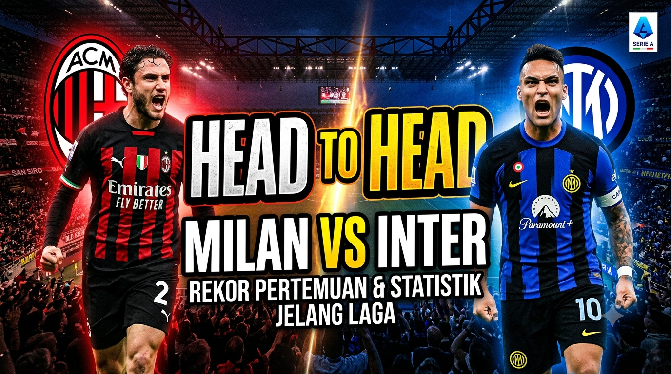 Head to Head Milan vs Inter: Rekor Pertemuan dan Statistik Jelang Laga