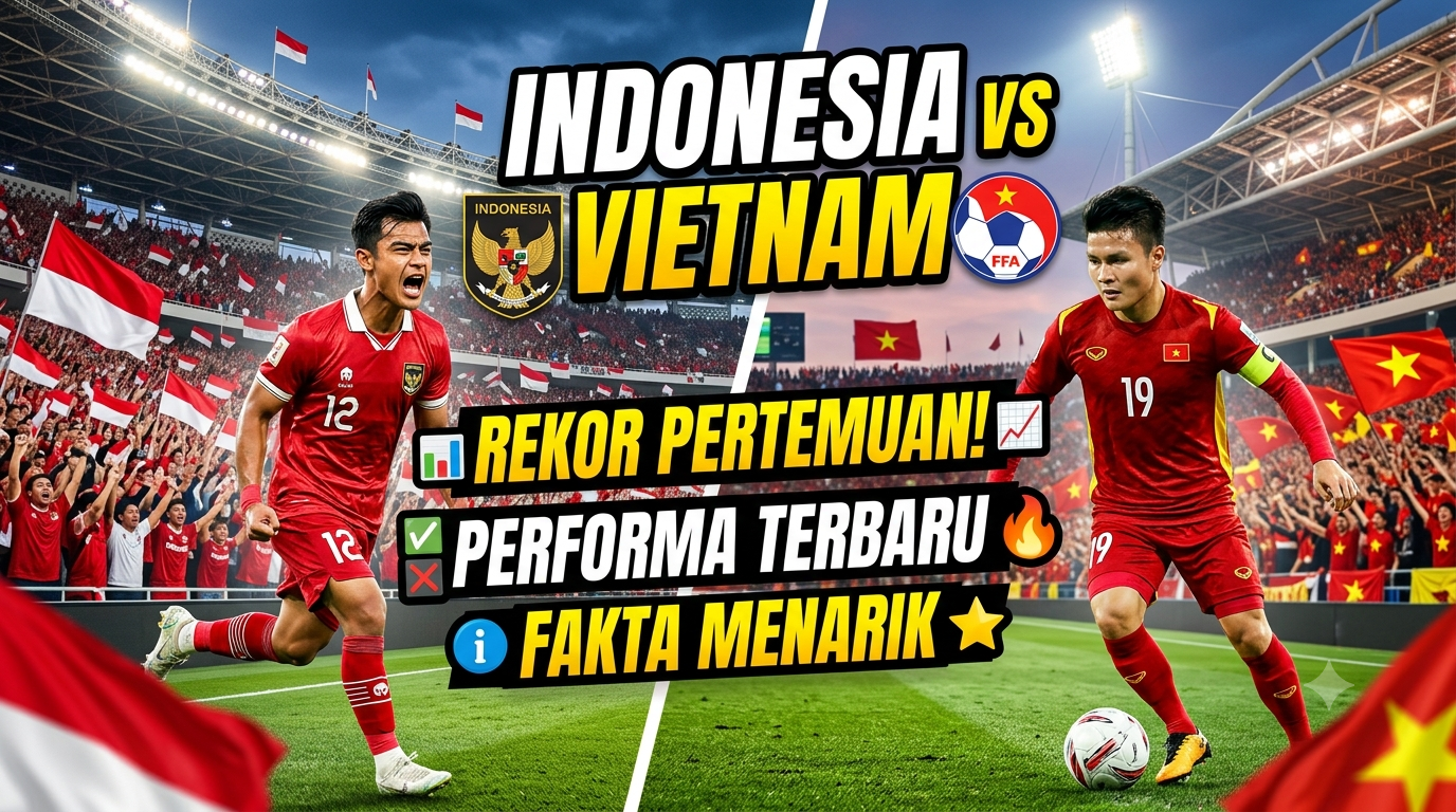 Indonesia vs Vietnam: Rekor Pertemuan, Performa Terbaru, dan Fakta Menarik