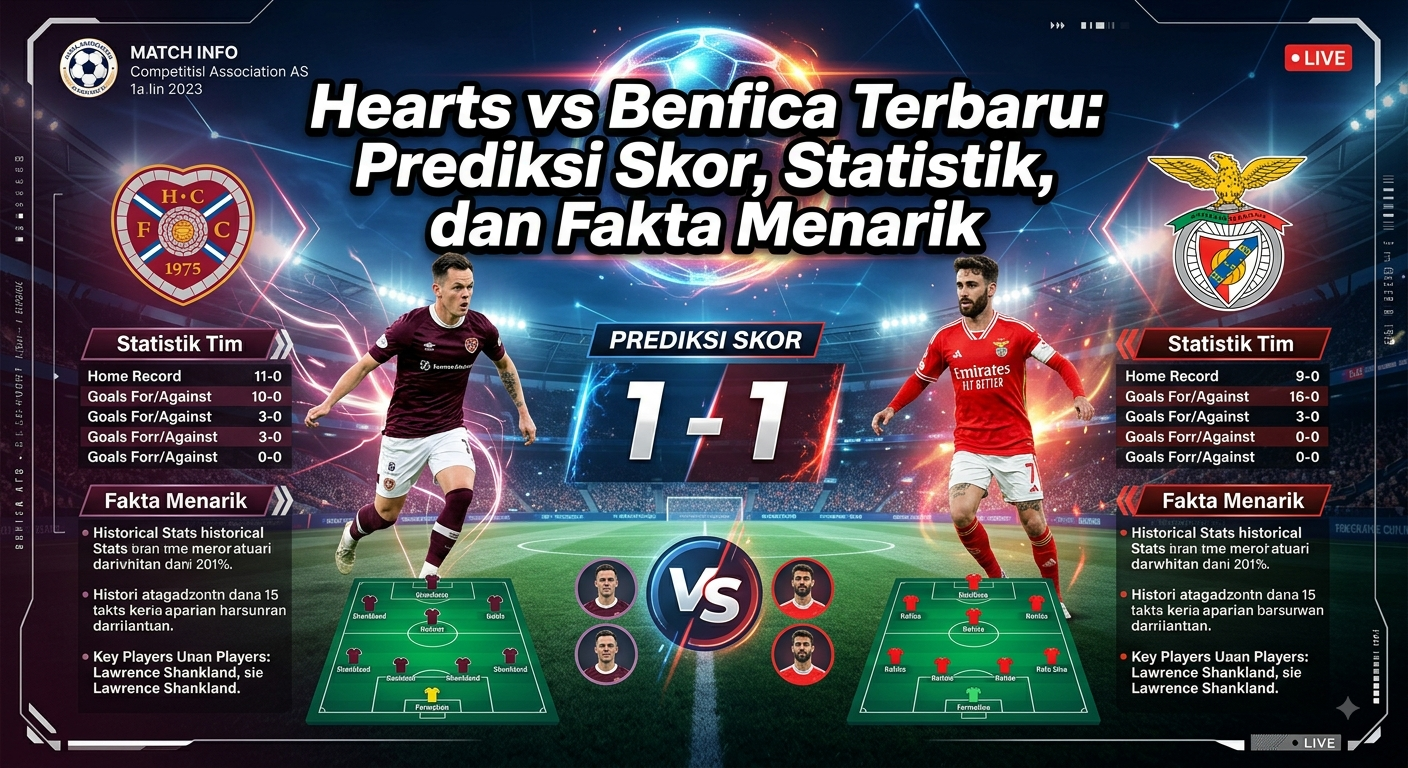 Hearts vs Benfica Terbaru: Prediksi Skor, Statistik, dan Fakta Menarik