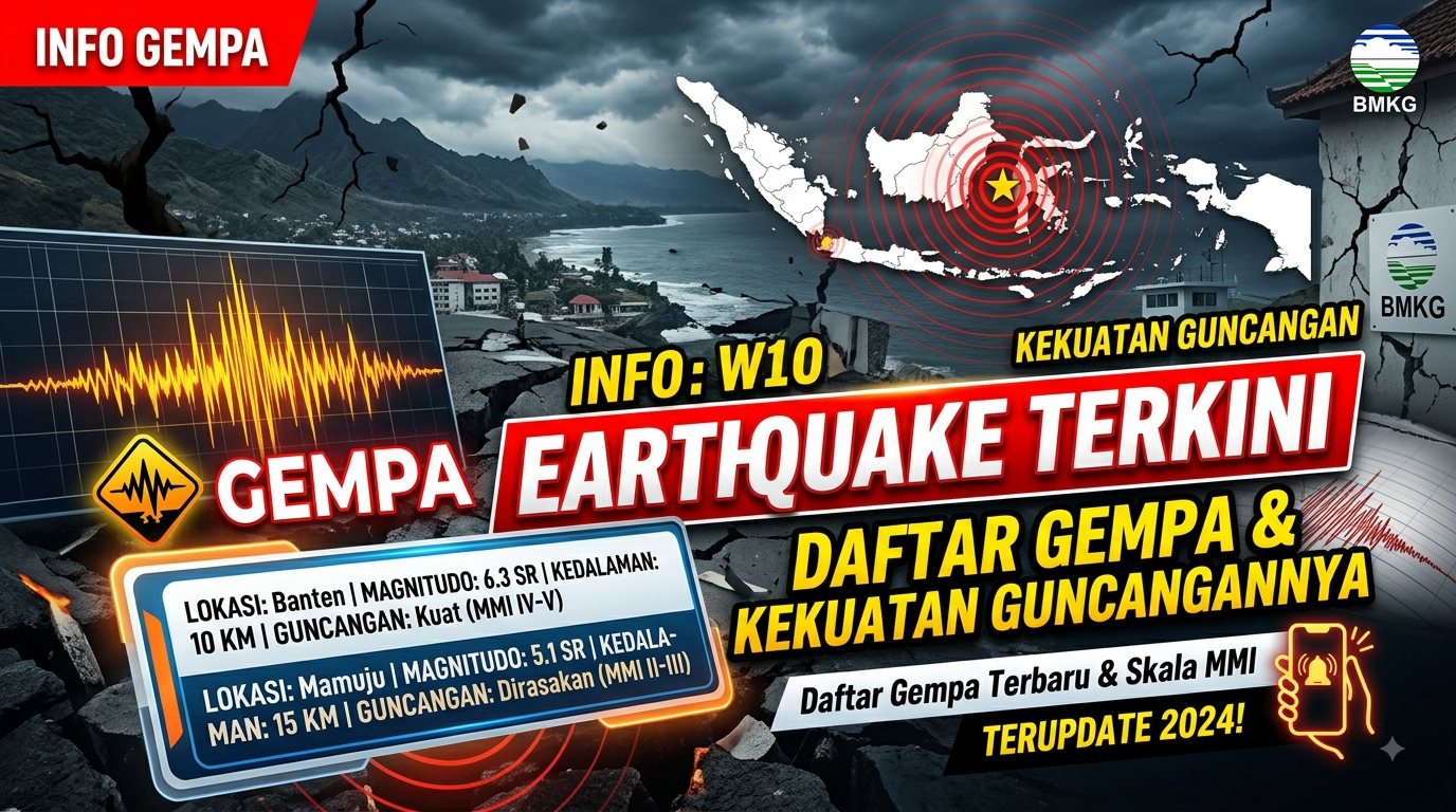 Info Earthquake Terkini: Daftar Gempa dan Kekuatan Guncangannya
