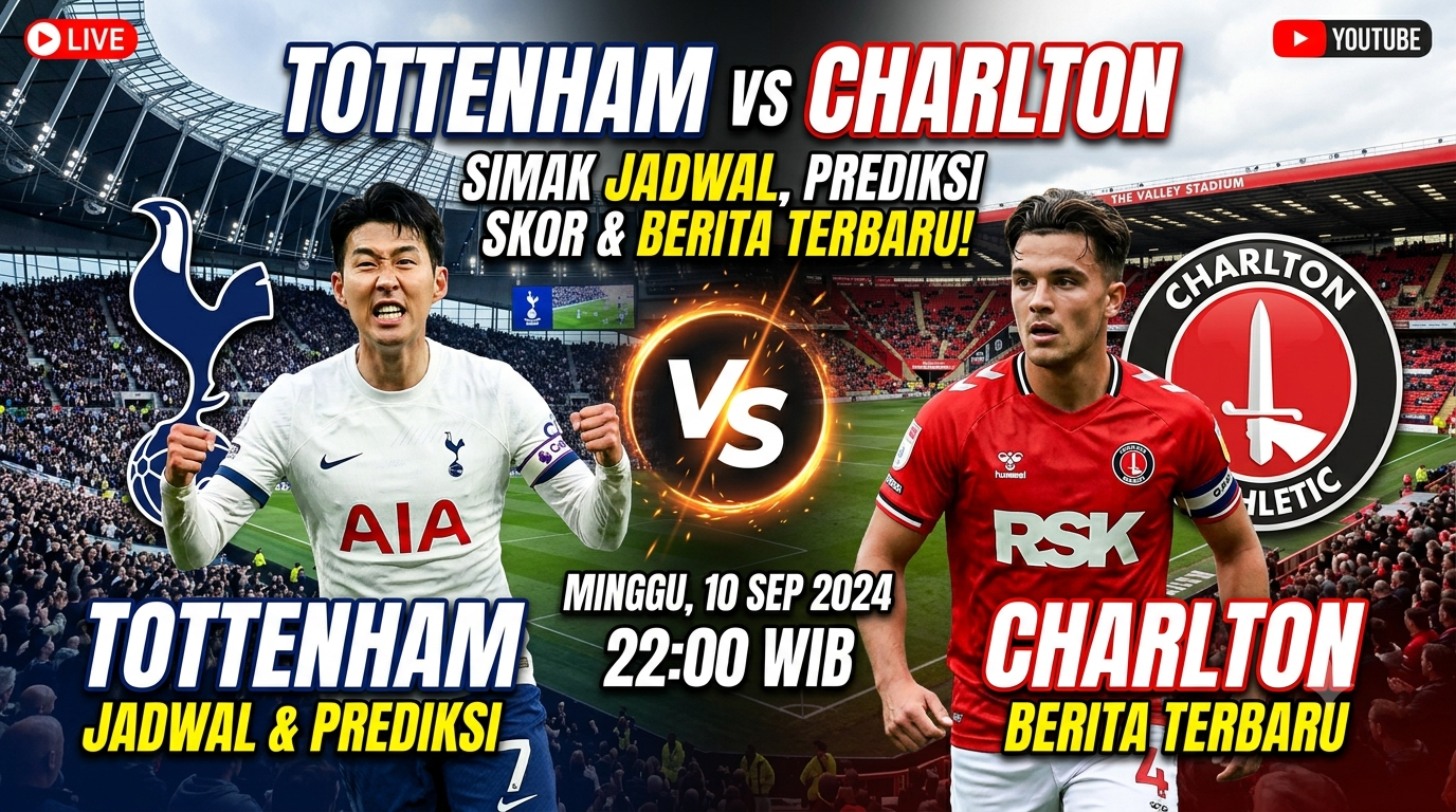 Tottenham vs Charlton: Simak Jadwal, Prediksi Skor, dan Berita Terbarunya