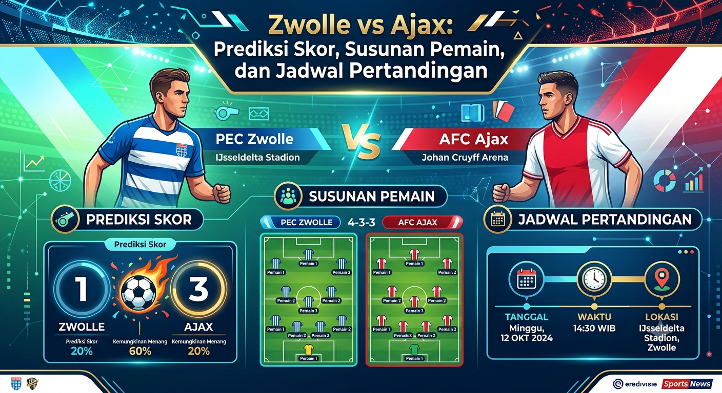 Zwolle vs Ajax: Prediksi Skor, Susunan Pemain, dan Jadwal Pertandingan