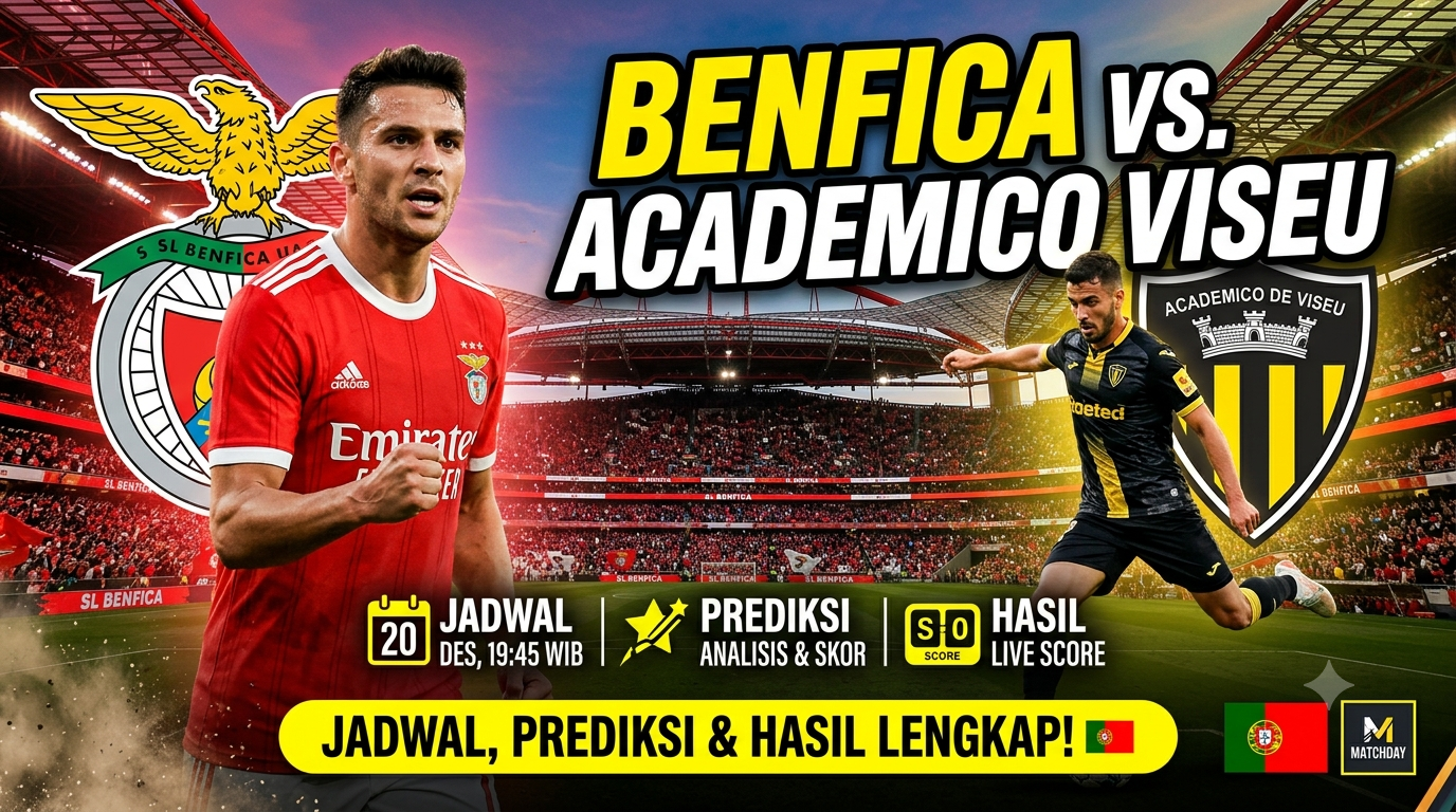 Benfica vs Academico de Viseu: Jadwal, Prediksi, dan Hasil Pertandingan
