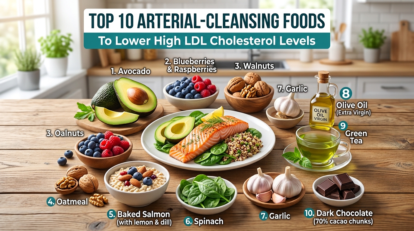 Top 10 Arterial-Cleansing Foods to Help Lower High LDL Cholesterol Levels