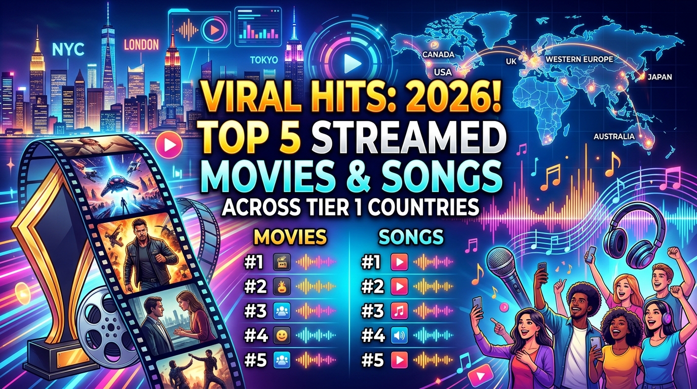 Top 5 Virally Streamed Movies and Songs Across Tier 1 Countries in 2026
