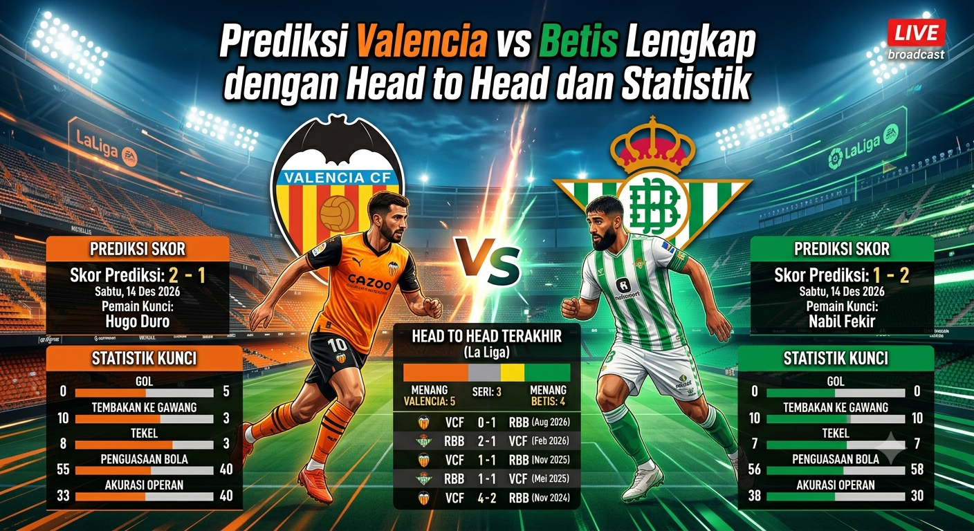Prediksi Valencia vs Betis Lengkap dengan Head to Head dan Statistik