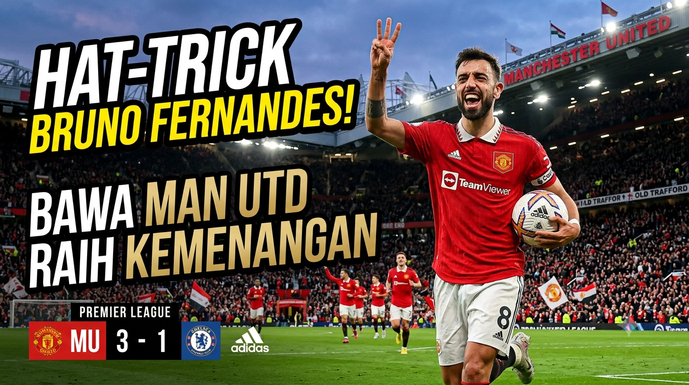 Hat-trick Bruno Fernandes Bawa Man Utd Raih Kemenangan