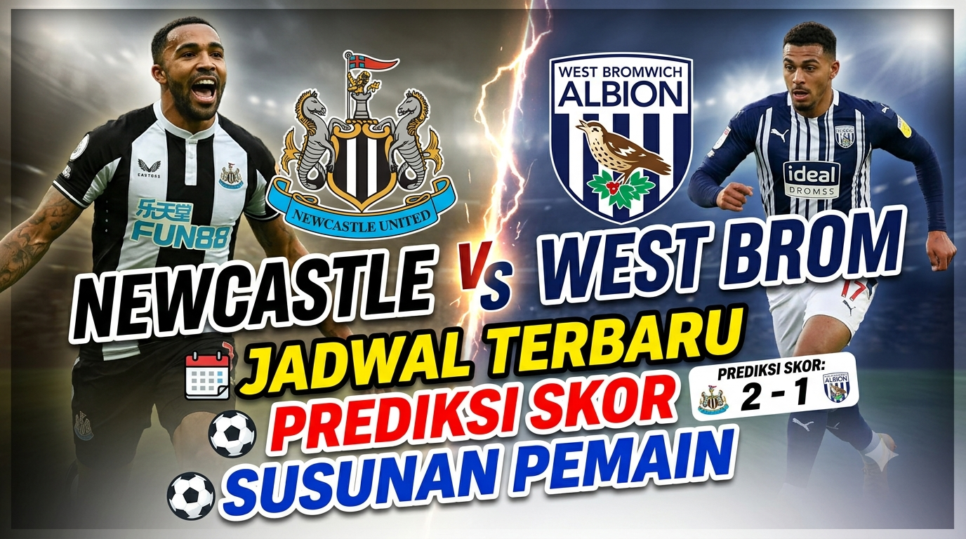 Jadwal Newcastle vs West Brom Terbaru, Prediksi Skor dan Susunan Pemain