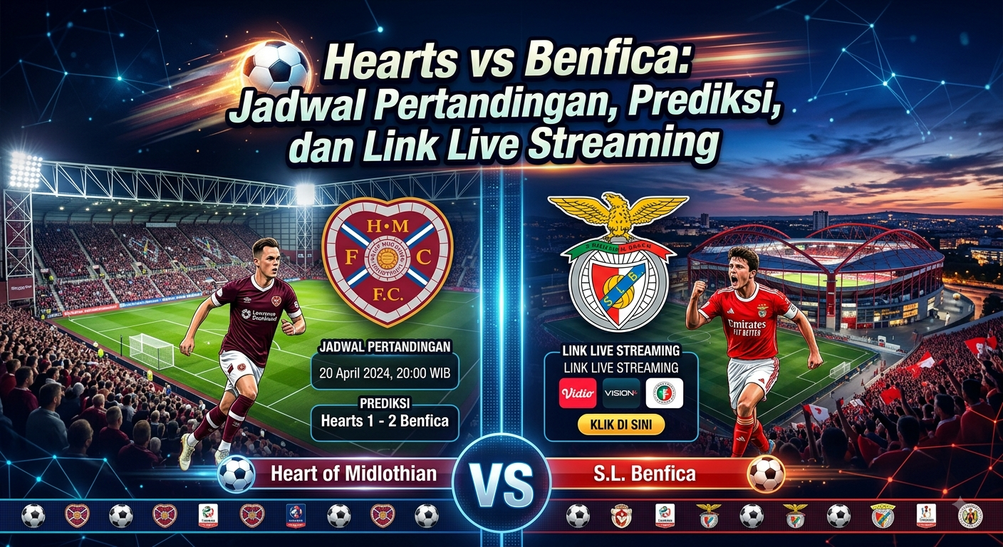 Hearts vs Benfica: Jadwal Pertandingan, Prediksi, dan Link Live Streaming