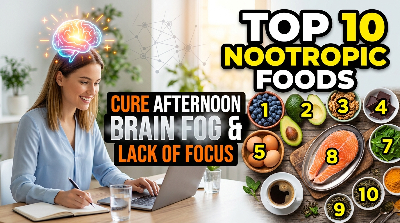 Top 10 Nootropic Foods to Support Afternoon Brain Fog and Lack of Focus