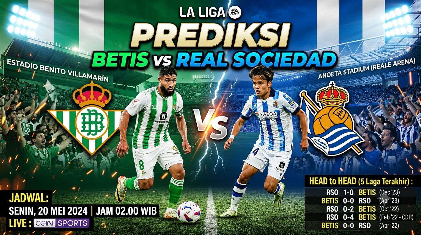 Betis vs Real Sociedad: Prediksi skor, susunan pemain, dan statistik