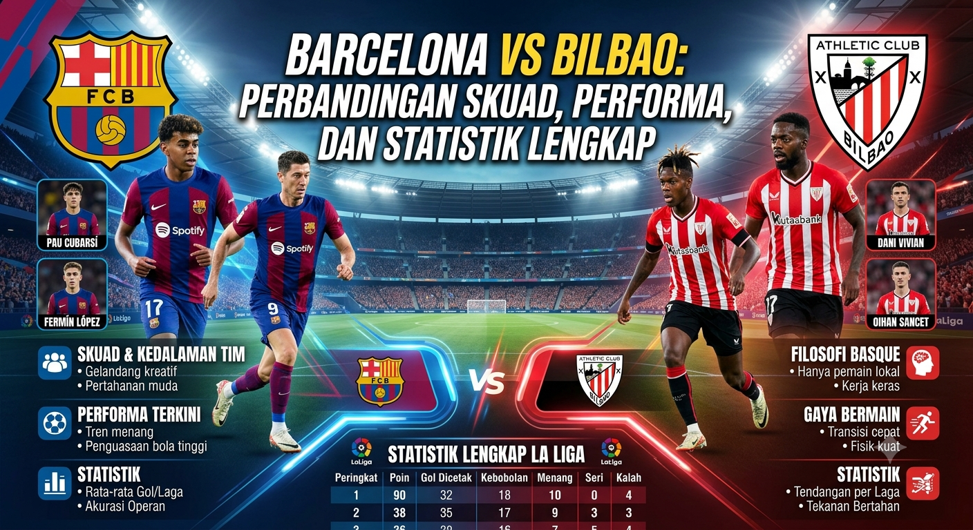 Barcelona vs Bilbao: Perbandingan Skuad, Performa, dan Statistik Lengkap