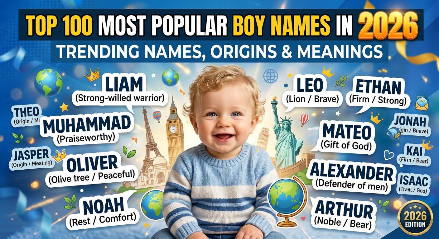 Top 100 Most Popular Boy Names in 2026: Trending Names, Origins, and Meanings