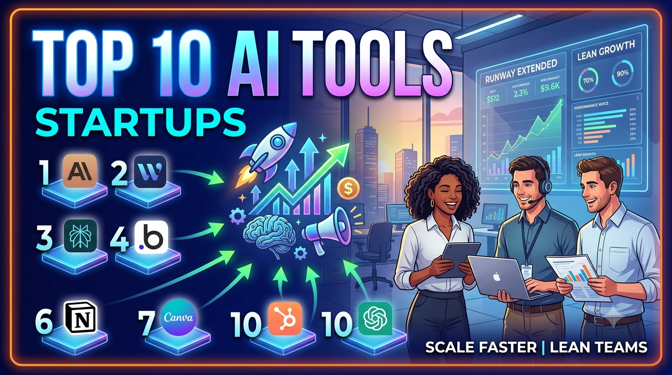 Top 10 AI Tools for Startups in 2026: The Lean Growth Playbook