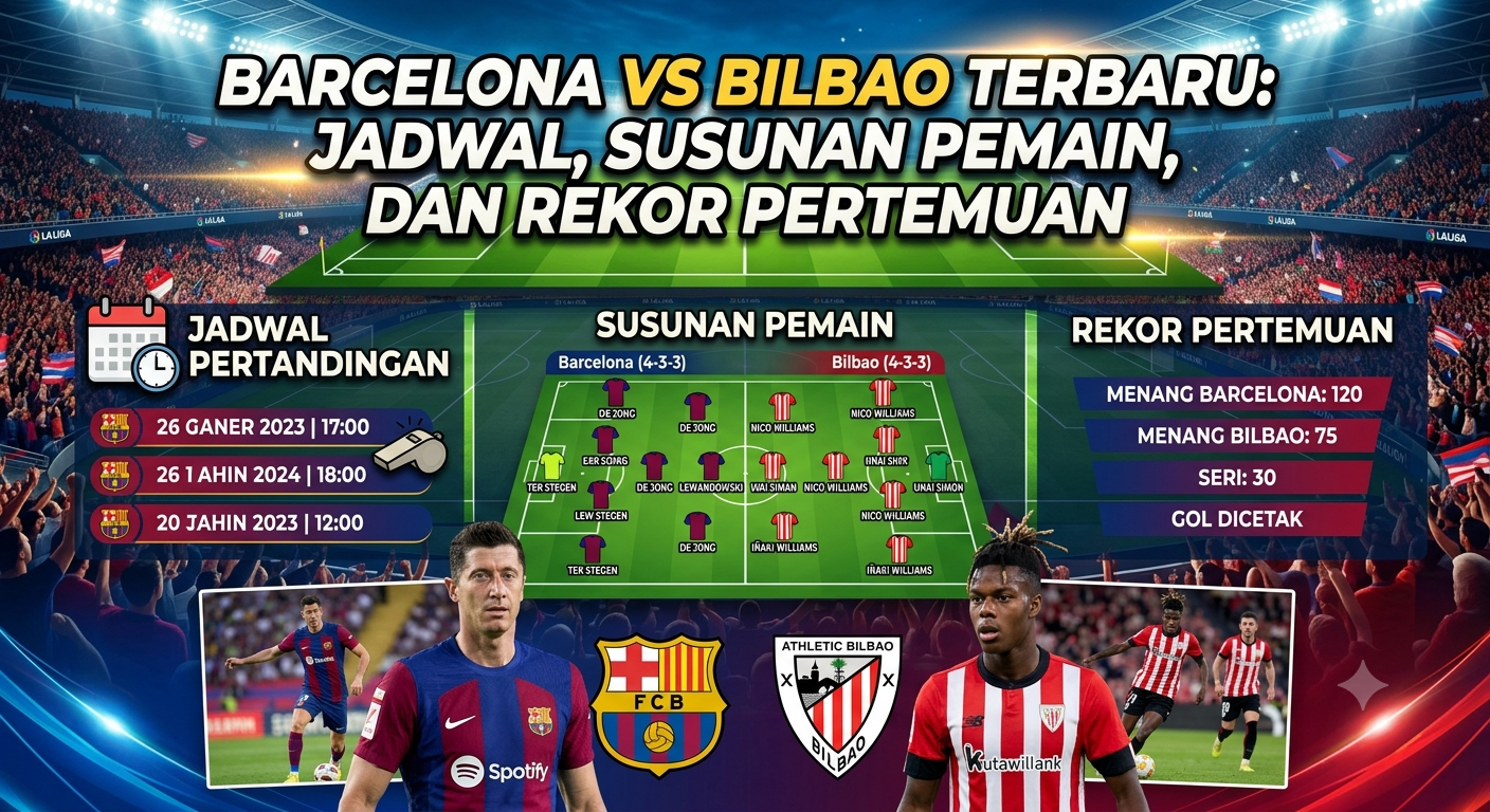Barcelona vs Bilbao Terbaru: Jadwal, Susunan Pemain, dan Rekor Pertemuan