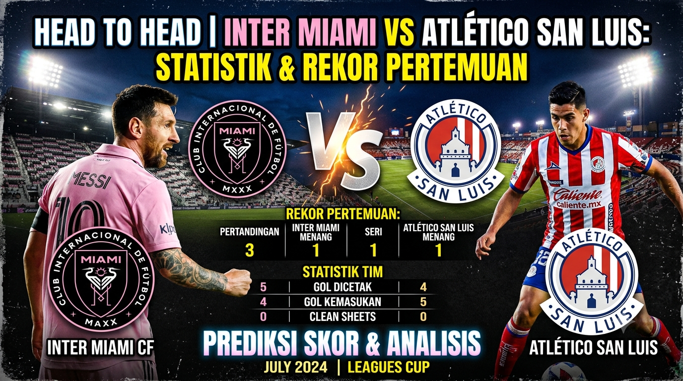 Head to Head Inter Miami vs Atlético San Luis: Statistik dan Rekor Pertemuan
