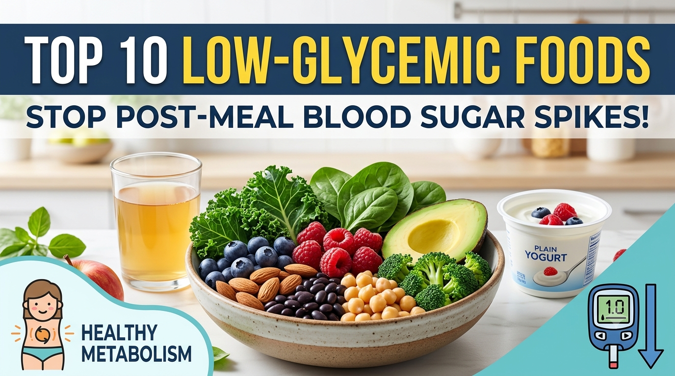Top 10 Low-Glycemic Foods to Stop Post-Meal Blood Sugar Spikes