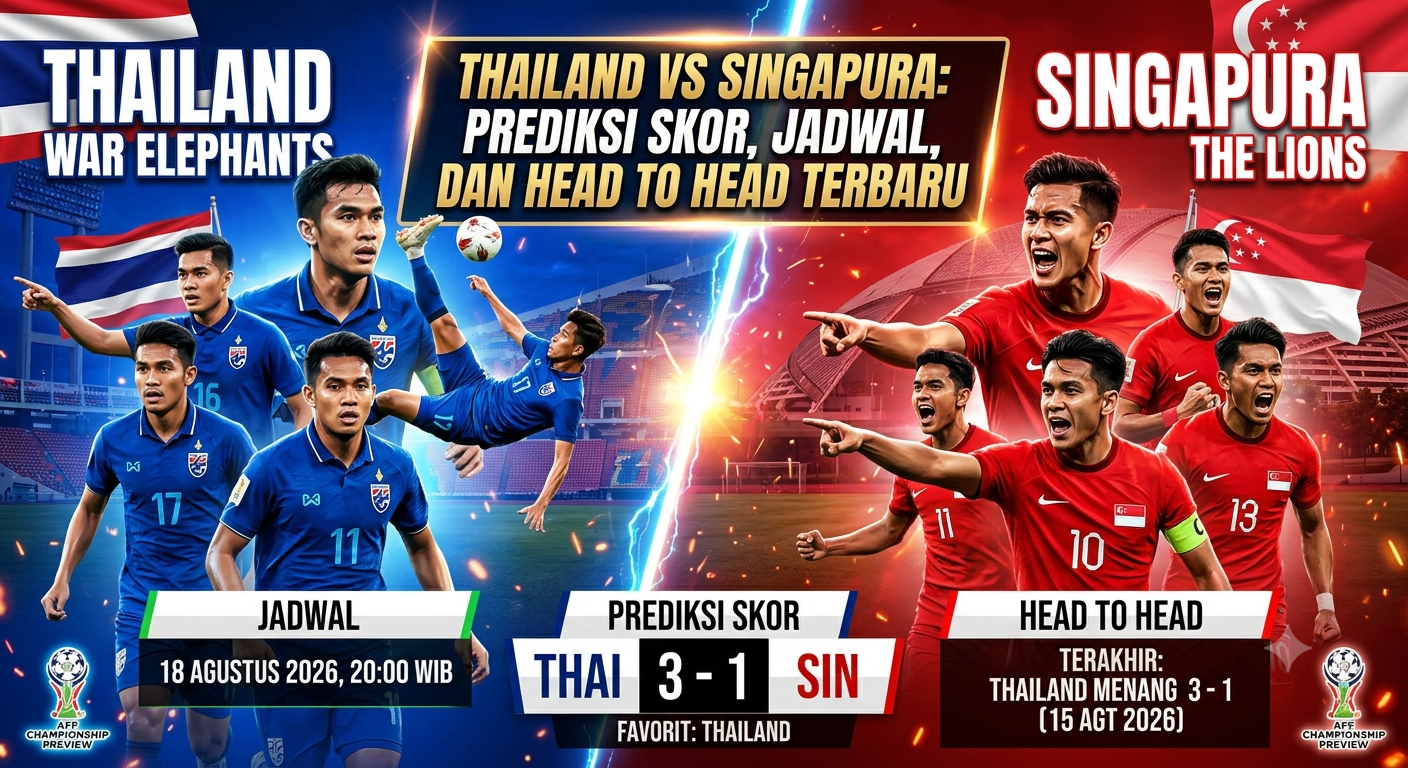 Thailand vs Singapura: Prediksi Skor, Jadwal, dan Head to Head Terbaru