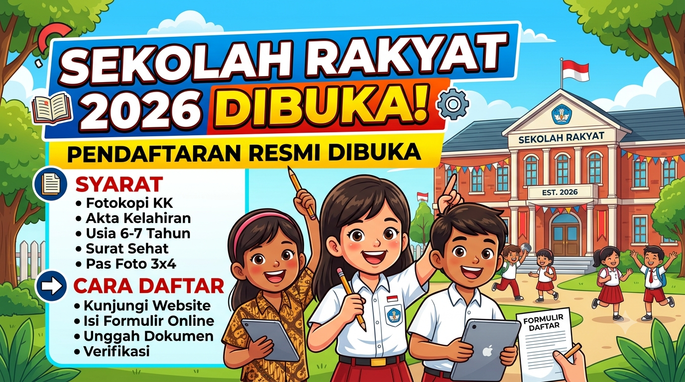 Sekolah Rakyat 2026 Dibuka, Ini Syarat dan Cara Pendaftarannya
