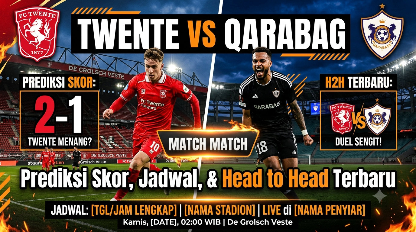Twente vs Qarabag: Prediksi Skor, Jadwal, dan Head to Head Terbaru