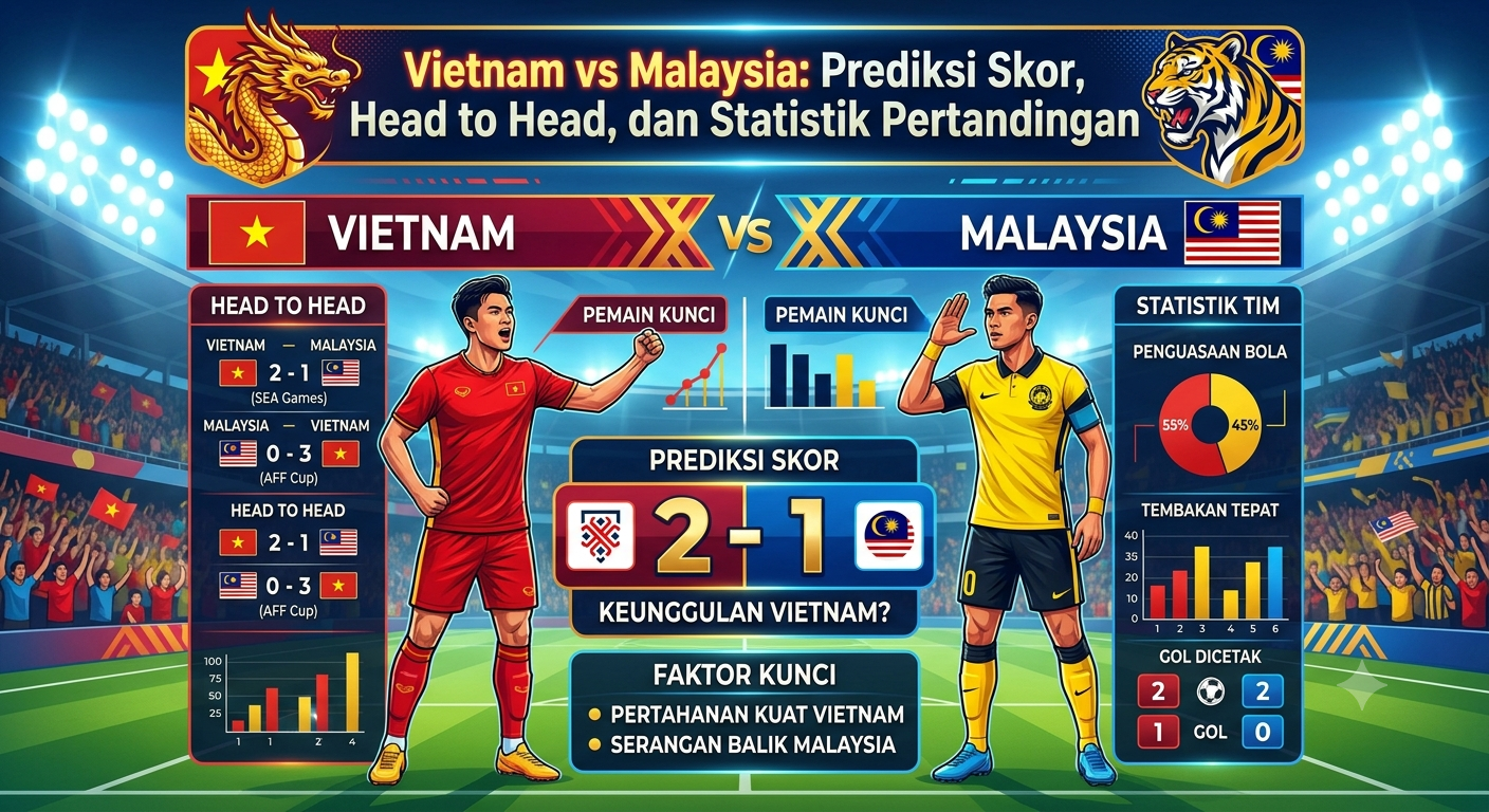 Vietnam vs Malaysia: Prediksi Skor, Head to Head, dan Statistik Pertandingan