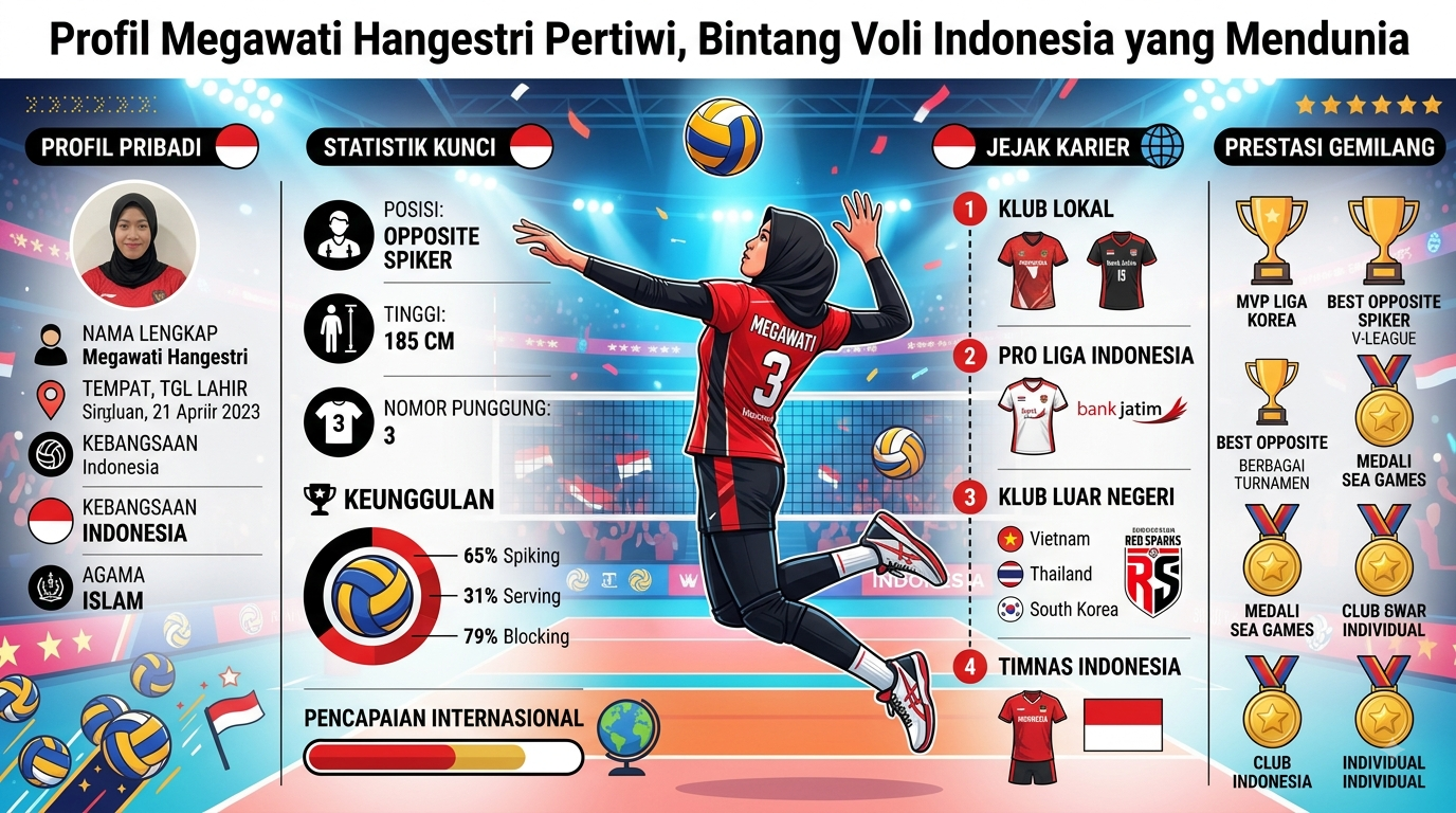 Profil Megawati Hangestri Pertiwi, Bintang Voli Indonesia yang MenduniaProfil Megawati Hangestri Pertiwi, Bintang Voli Indonesia yang Mendunia